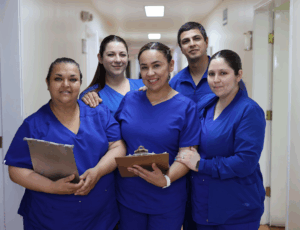 BioCare care team in blue uniforms